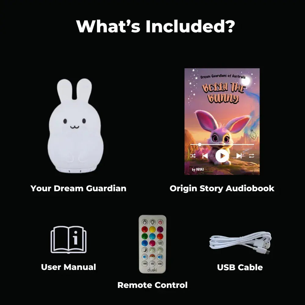 duski dream guardian bunny : kids bluetooth speaker and night light