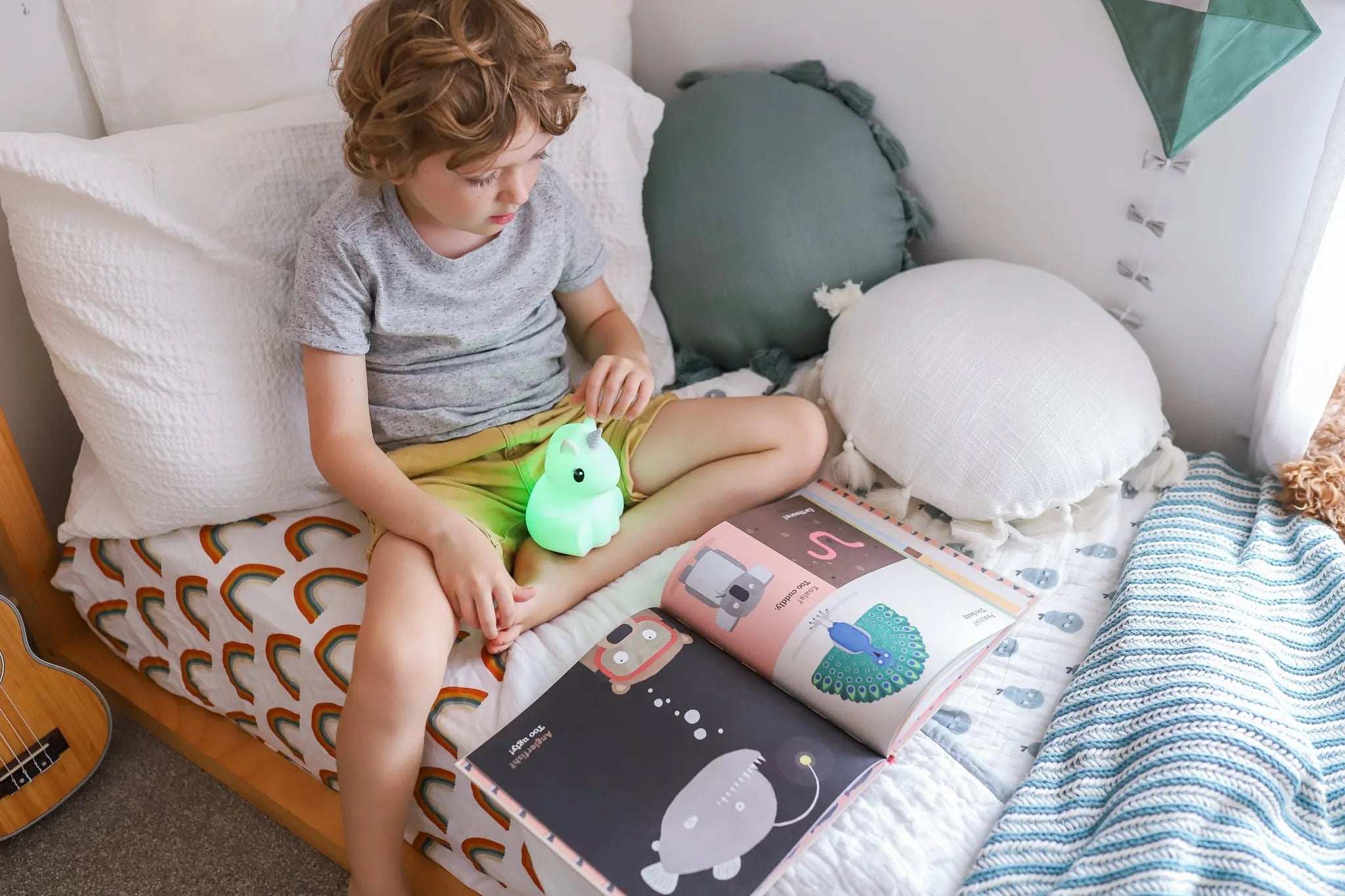 a kid listening to audiobook 