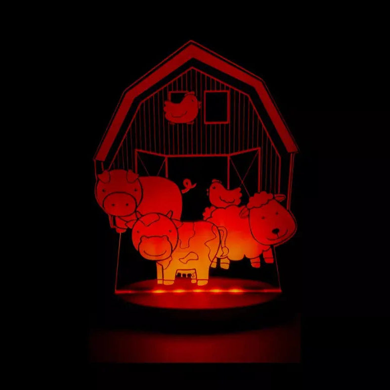 red night light for children in animals design